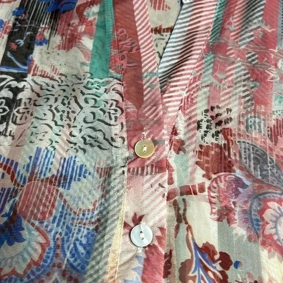 CREATION SM&MED colorful floral sheer gauze beach cover maxi dress.sleeveless - Picture 10 of 16